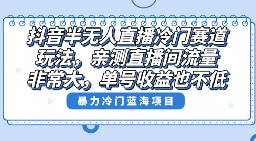 【副业8732期】抖音半无人直播冷门赛道玩法，直播间流量非常大，单号收益也不低！-天下副业