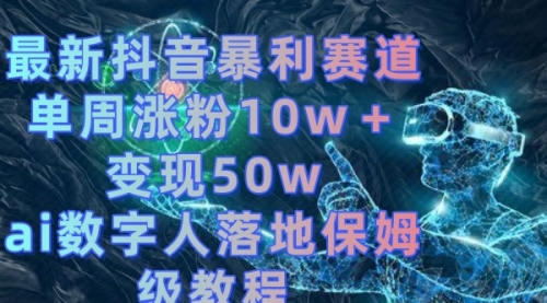 【副业8738期】最新抖音暴利赛道，单周涨粉10w＋变现50w的ai数字人落地保姆级教程-天下副业