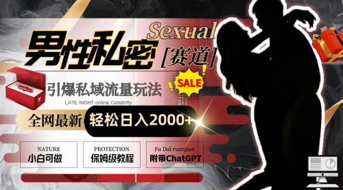 【副业8789期】全网最新男性私密赛道玩法，引爆私域流量，轻松日入2000+-天下副业