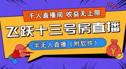 【副业8791期】爆火飞跃十三号房半无人直播，一场直播上千人，日入过万！-天下副业