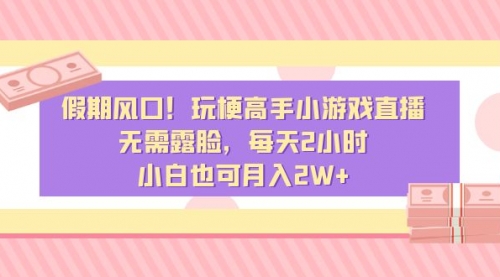 【副业8840期】假期风口！玩梗高手小游戏直播，无需露脸，每天2小时-天下副业