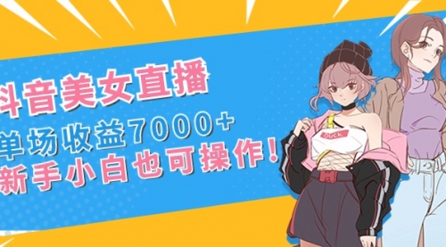 【副业8852期】抖音美女直播，单场收益7000+,新手小白也可操作-天下副业