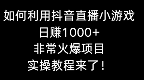 【副业8921期】如何利用抖音直播小游戏日赚1000+，非常火爆项目，实操教程来了！-天下副业