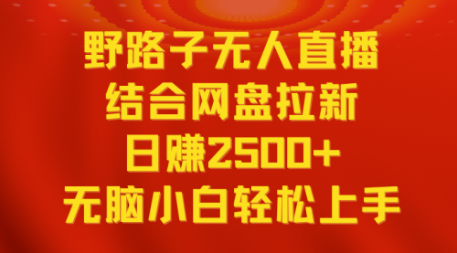 【副业9033期】无人直播野路子结合网盘拉新，日赚2500+多平台变现，小白无脑轻松上手操作-天下副业