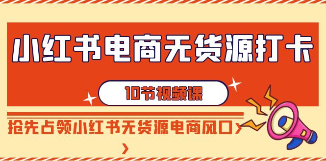 【副业9042期】小红书电商-无货源打卡，抢先占领小红书无货源电商风口（10节课）-天下副业