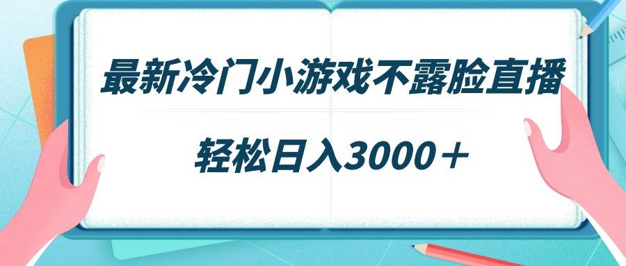 最新冷门小游戏不露脸直播，场观稳定几千，轻松日入3000＋-天下副业