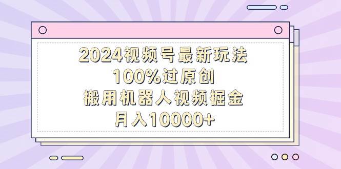 2024视频号最新玩法，100%过原创，搬用机器人视频掘金，月入10000+-天下副业