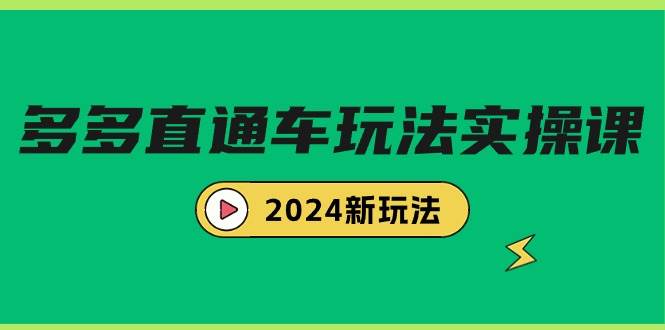 多多直通车玩法实战课，2024新玩法（7节课）-天下副业