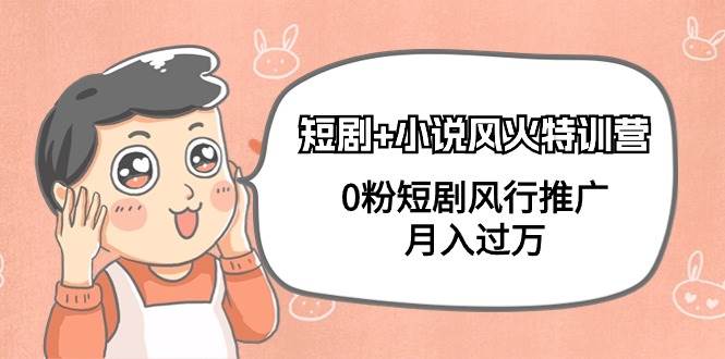 短剧+小说风火特训营，0粉短剧风行推广，月入过万（102节课）-天下副业