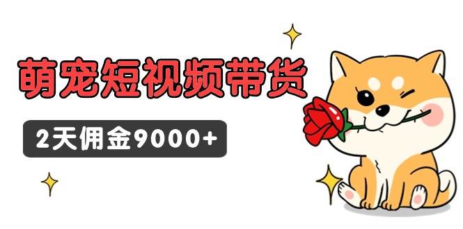 东哲日记·萌宠短视频带货，2天佣金9000+-天下副业