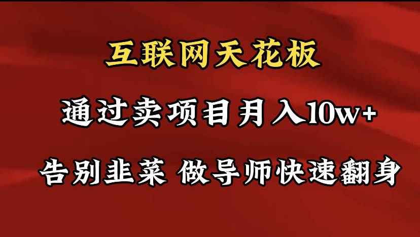 导师训练营互联网的天花板，让你告别韭菜，通过卖项目月入10w+，一定要…-天下副业