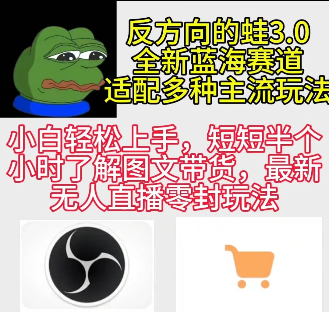 反方向的蛙3.0，图文最新玩法，变现多元化，新蓝海项目，小白轻松上手-天下副业