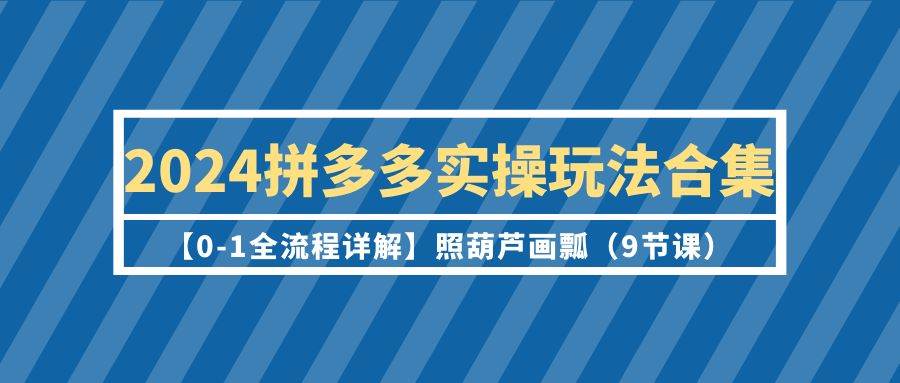 2024拼多多实操玩法合集【0-1全流程详解】照葫芦画瓢（9节课）-天下副业