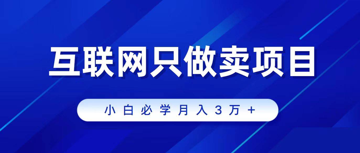 互联网的尽头就是卖项目，被割过韭菜的兄弟们必看！轻松月入三万以上！-天下副业