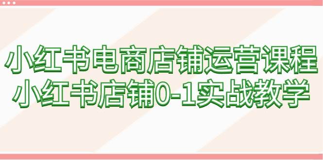 小红书电商店铺运营课程，小红书店铺0-1实战教学（60节课）-天下副业