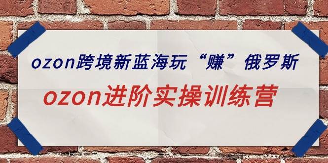 ozon跨境新蓝海玩“赚”俄罗斯，ozon进阶实操训练营-天下副业