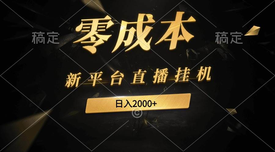 新平台直播挂机最新玩法，0成本，不违规，日入2000+-天下副业