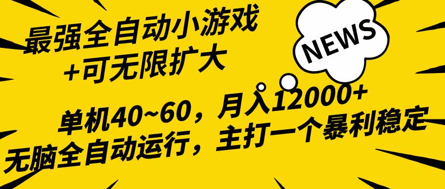 2024最新全网独家小游戏全自动，单机40~60,稳定躺赚，小白都能月入过万-天下副业