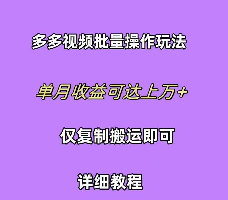 拼多多视频带货快速过爆款选品教程 每天轻轻松松赚取三位数佣金 小白必…-天下副业