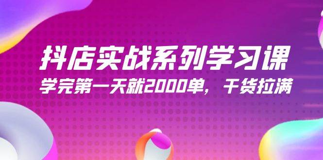 抖店实战系列学习课，学完第一天就2000单，干货拉满（245节课）-天下副业