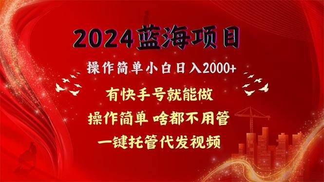 2024蓝海项目，网盘拉新，操作简单小白日入2000+，一键托管代发视频，…-天下副业