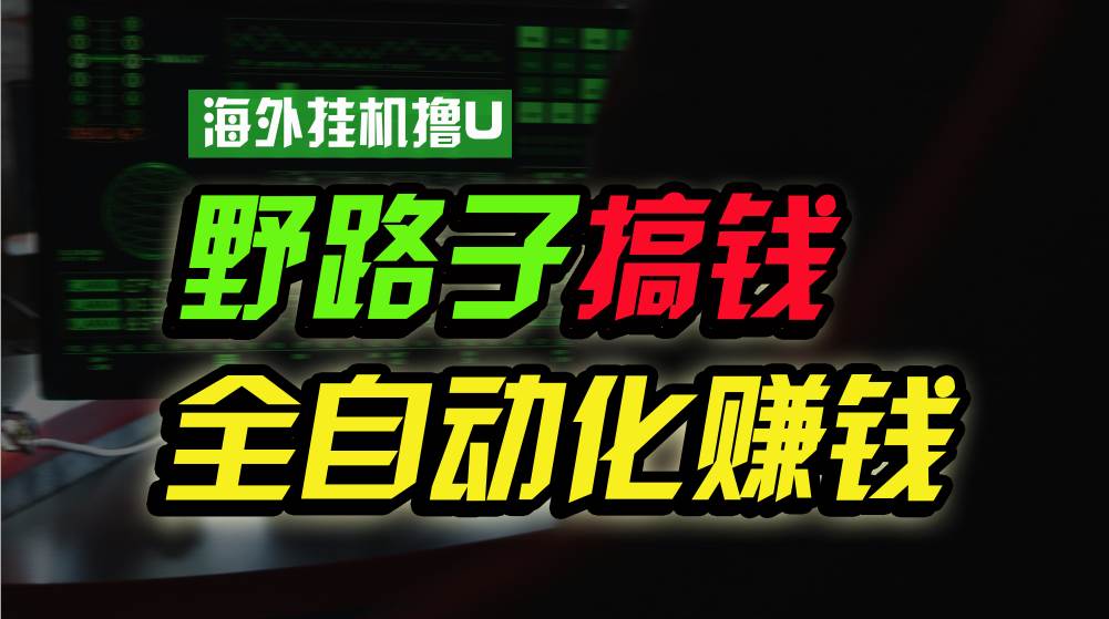 海外挂机撸U新平台，日赚8-15美元，全程无人值守，可批量放大，工作室内…-天下副业