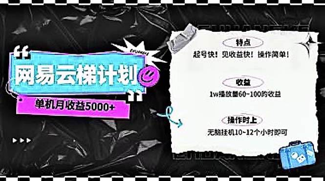 2024网易云云梯计划 单机日300+ 无脑月入5000+-天下副业