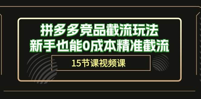拼多多竞品截流玩法，新手也能0成本精准截流（15节课）-天下副业