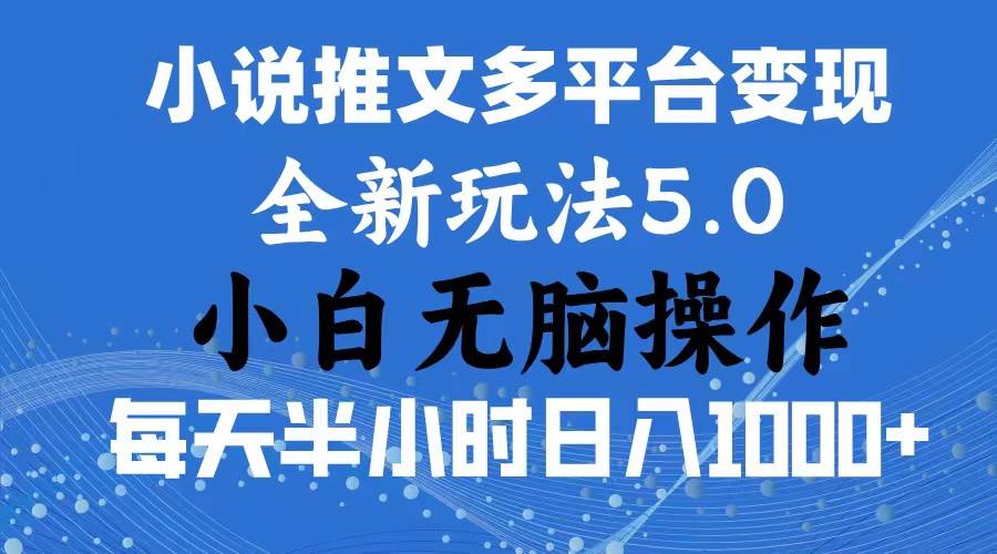 2024年6月份一件分发加持小说推文暴力玩法 新手小白无脑操作日入1000+ …-天下副业