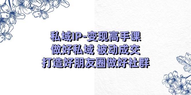 私域IP-变现高手课：做好私域 被动成交，打造好朋友圈做好社群（18节）-天下副业