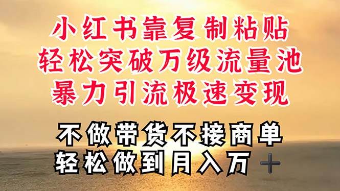深层揭秘小红书，靠复制粘贴，一周突破万级流量池，无脑搬运，暴力引流…-天下副业