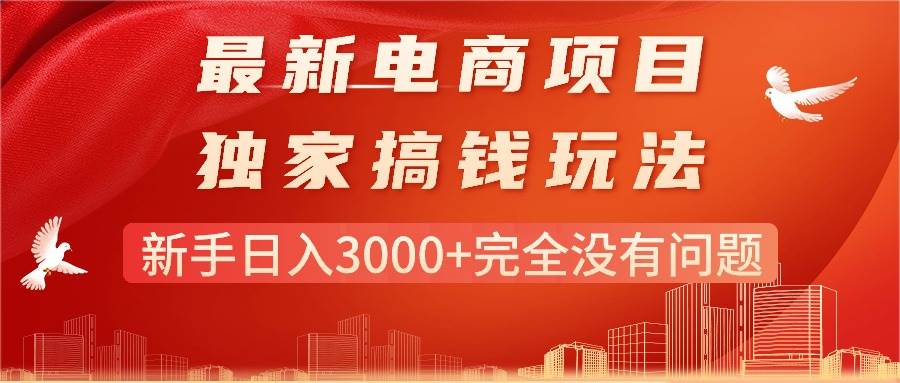 最新电商项目-搞钱玩法，新手日入3000+完全没有问题-天下副业