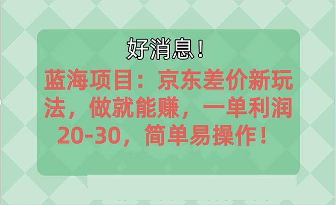 越早知道越能赚到钱的蓝海项目：京东大平台操作，一单利润20-30，简单…-天下副业