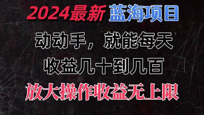 有手就行的2024全新蓝海项目，每天1小时收益几十到几百，可放大操作收…-天下副业