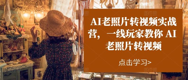 AI老照片转视频实操训练营，一线玩家教你AI老照片转视频-天下副业