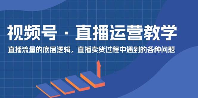 视频号 直播运营教学：直播流量的底层逻辑，直播卖货过程中遇到的各种问题-天下副业