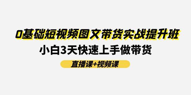 0基础短视频图文带货实战提升班(直播课+视频课)：小白3天快速上手做带货-天下副业