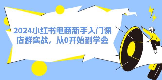2024小红书电商新手入门课，店群实战，从0开始到学会（31节）-天下副业