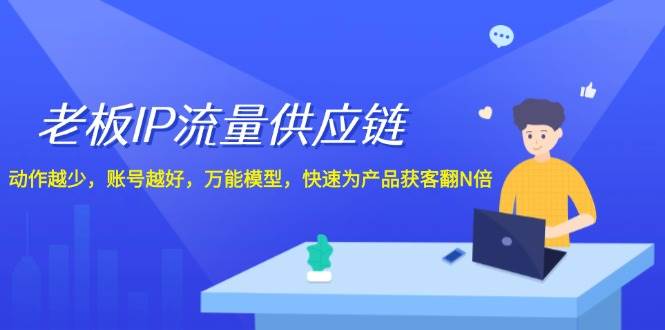 老板 IP流量 供应链，动作越少，账号越好，万能模型，快速为产品获客翻N倍-天下副业