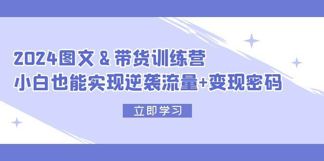 2024 图文+带货训练营，小白也能实现逆袭流量+变现密码-天下副业
