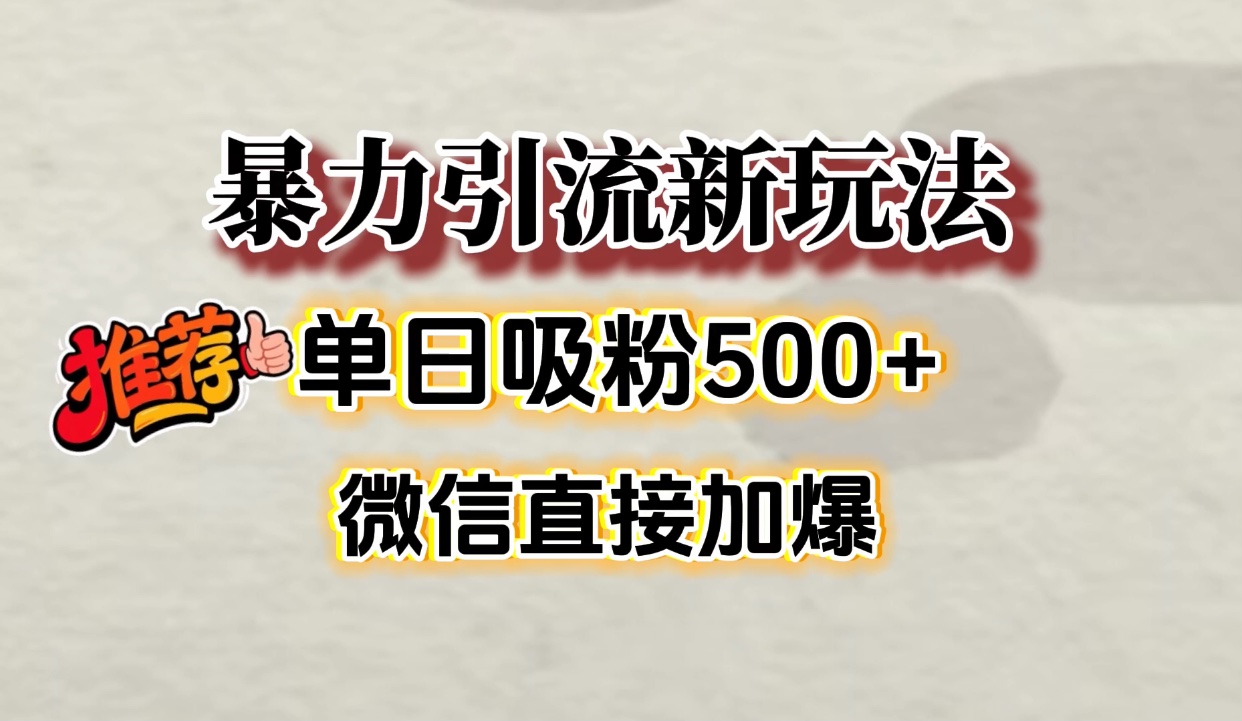 微信加爆的引流超级方法，单日吸粉500➕-天下副业
