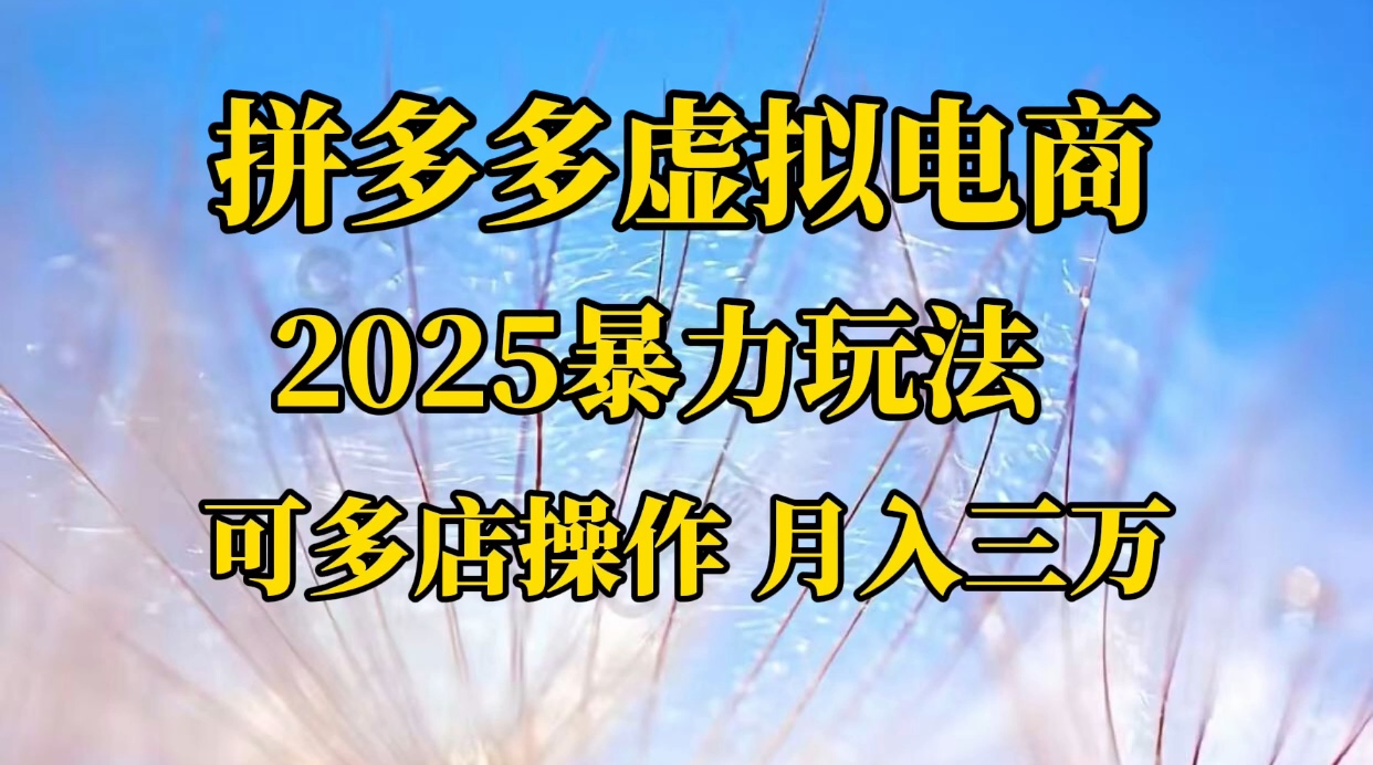 拼多多虚拟电商，不囤货不垫资的虚拟电商-天下副业