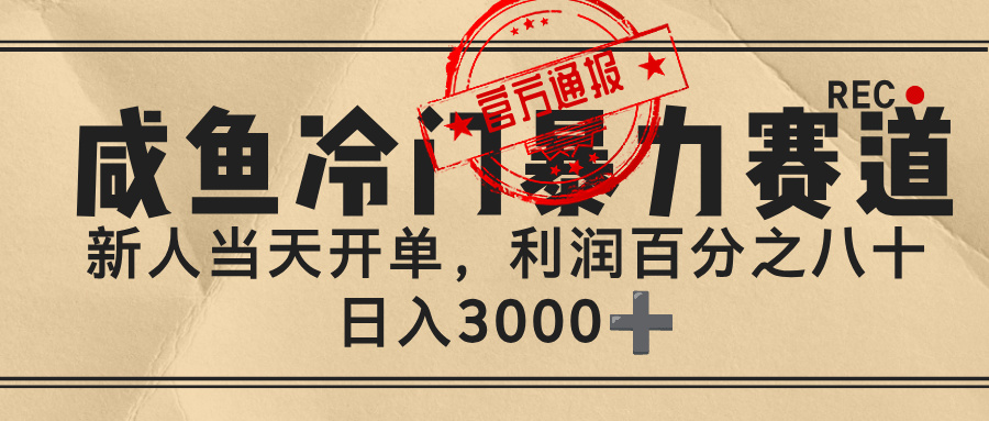 闲鱼，冷门暴力赛道，一单 80%利润，新人轻松日入 3000+-天下副业