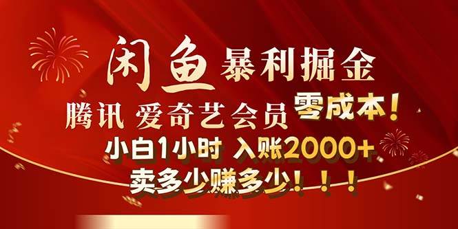 闲鱼全新暴力掘金玩法，官方正品影视会员无成本渠道！小白1小时收…-天下副业