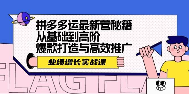 拼多多运最新营秘籍：业绩 增长实战课，从基础到高阶，爆款打造与高效推广-天下副业
