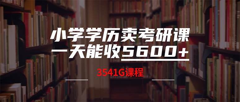 小学学历卖考研课程，一天收5600（附3580G考研合集）-天下副业